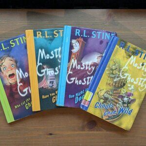 MOSTLY GHOSTLY 4pk R.L. Stine HARDCOVERS 1st Edition Spooky Kids Books